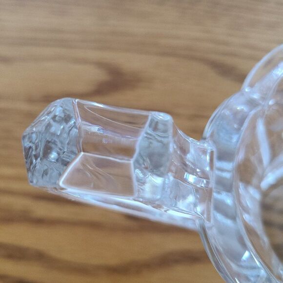 Vintage Art Deco Pressed Glass Sugar Bowl Circa 1920 With Etched Floral Details - Picture 11 of 15